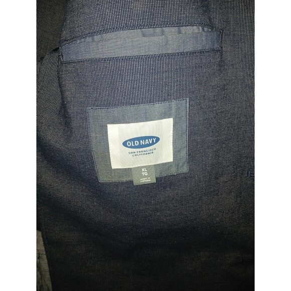 Old Navy Blazer 2 Button Jacket Mens Size XL Blue Gray Sport Coat 42×30 Pockets - Picture 3 of 16